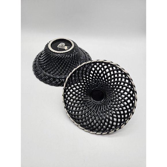 Rosenthal Netter Basket Weave Ceramic Candy Dish With Cover Made In Italy MCM - Picture 13 of 16